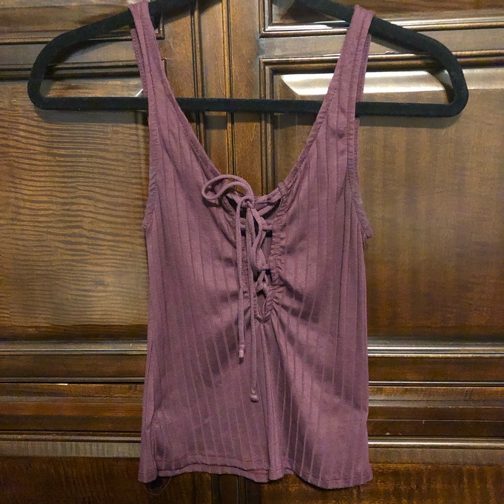 Lace up crop top